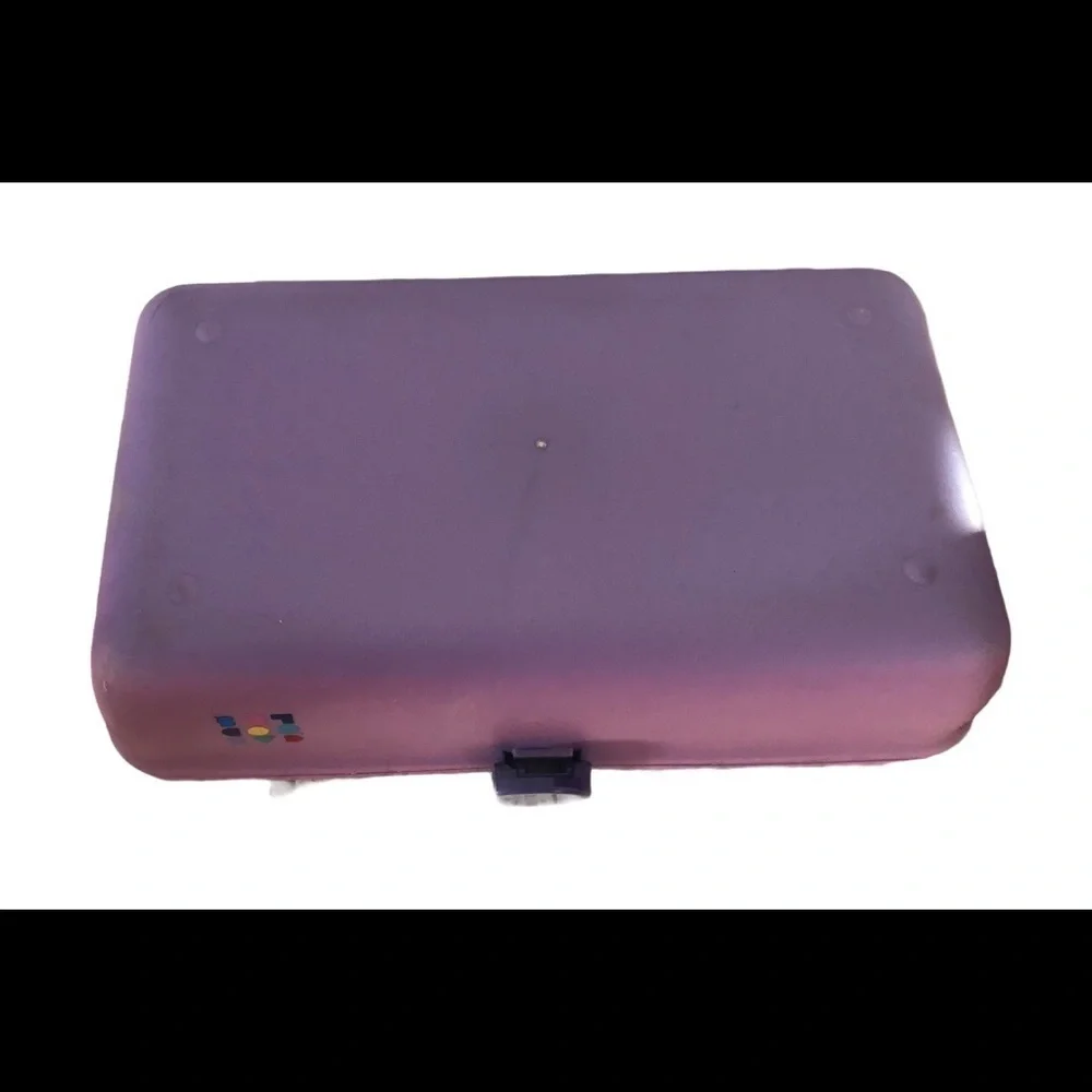 VTG Caboodles Purple 2 Tier Make-Up Storage Case W/Mirror Dressing Table